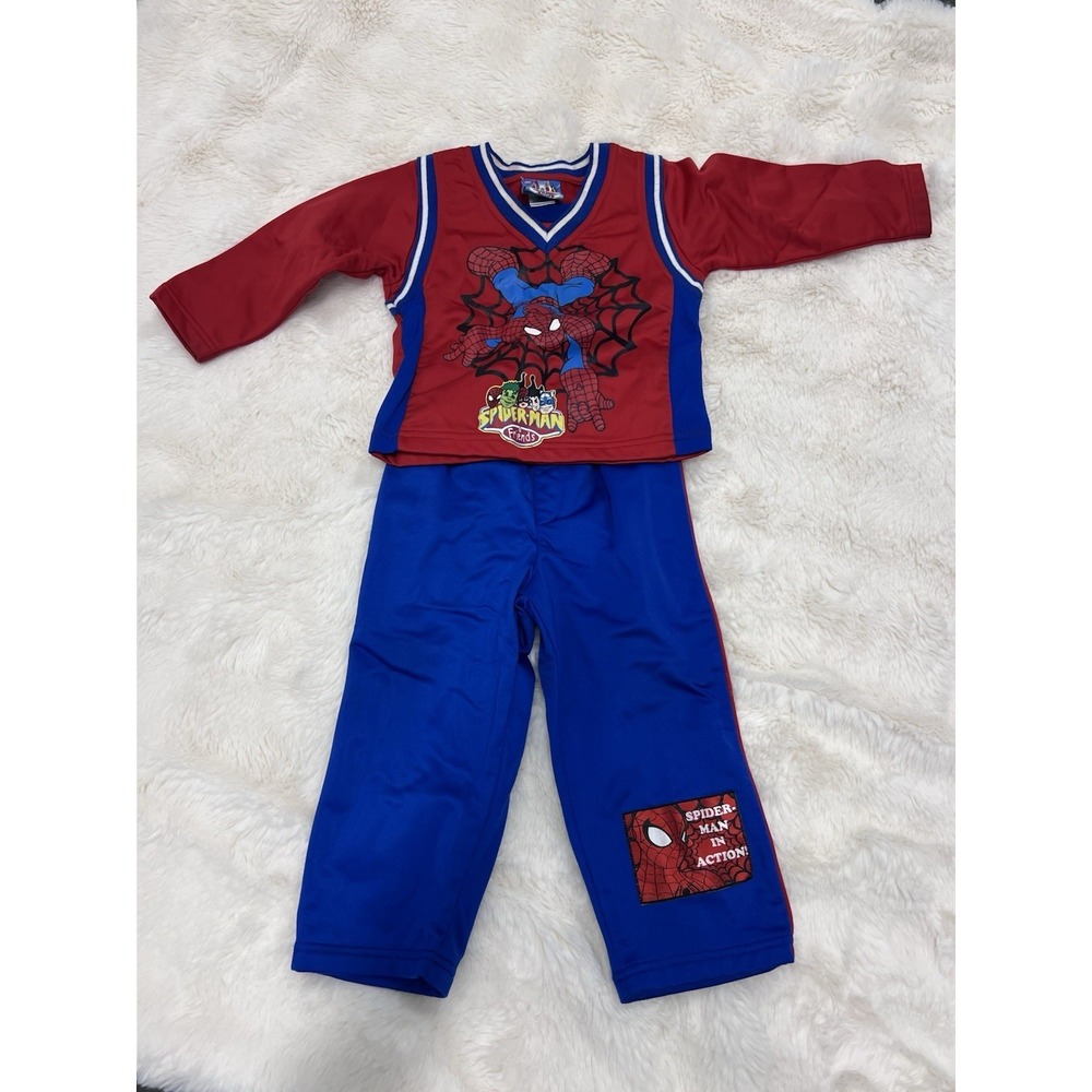 Vintage Y2K  Spider - Man Two Piece Set 24m Outfit Track Suit Toddler